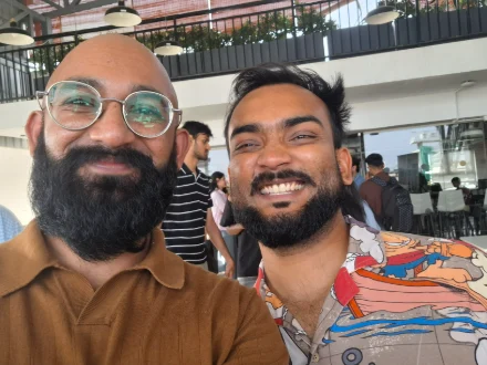 Aniket and a friend in a selfie